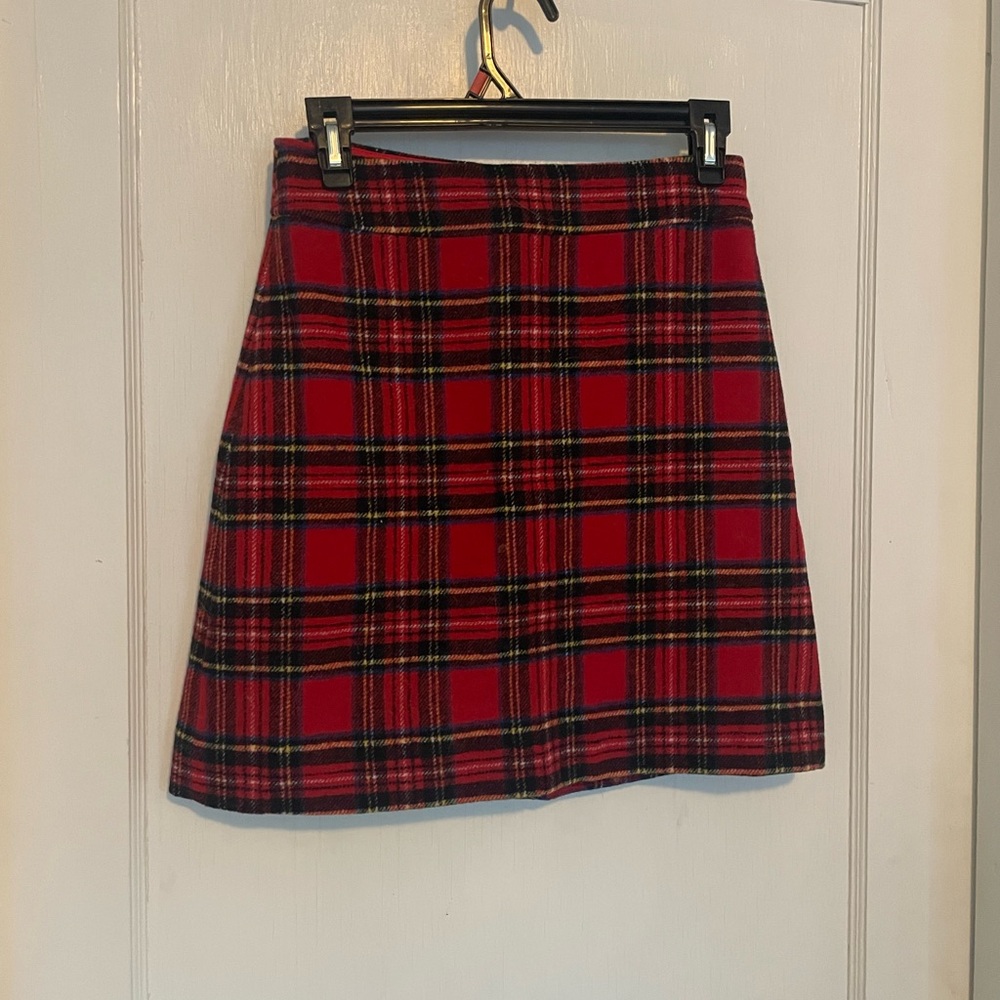 J. Crew Red Plaid Mini Skirt